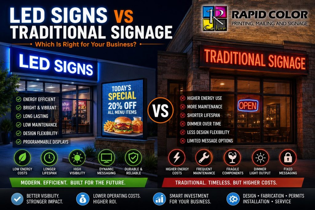 LED Signs vs Traditional Signage