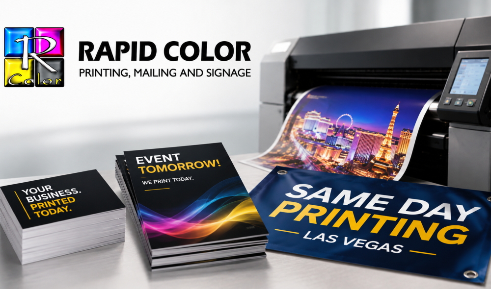 same day printing las vegas rush job on press